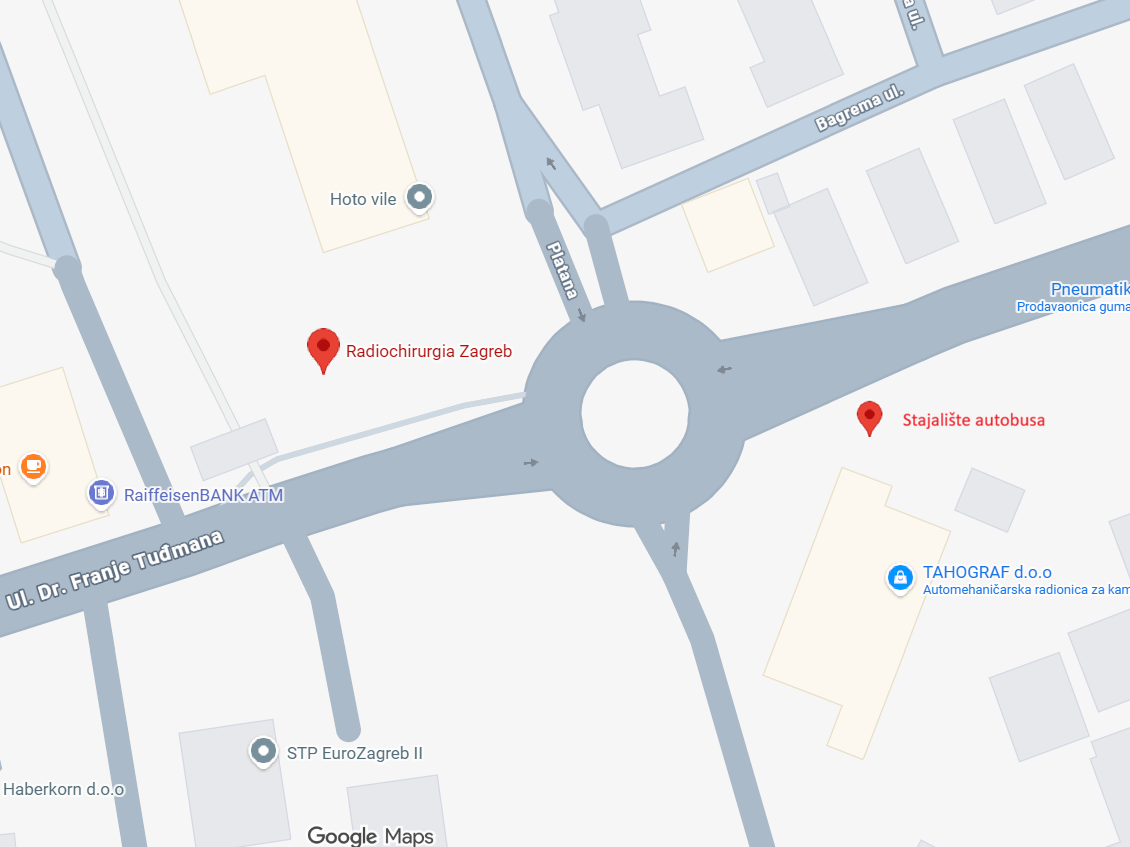 Lokacija autobusne stanice označena na mapi