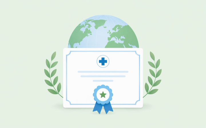 Ilustracija međunarodnog priznanja i certifikata